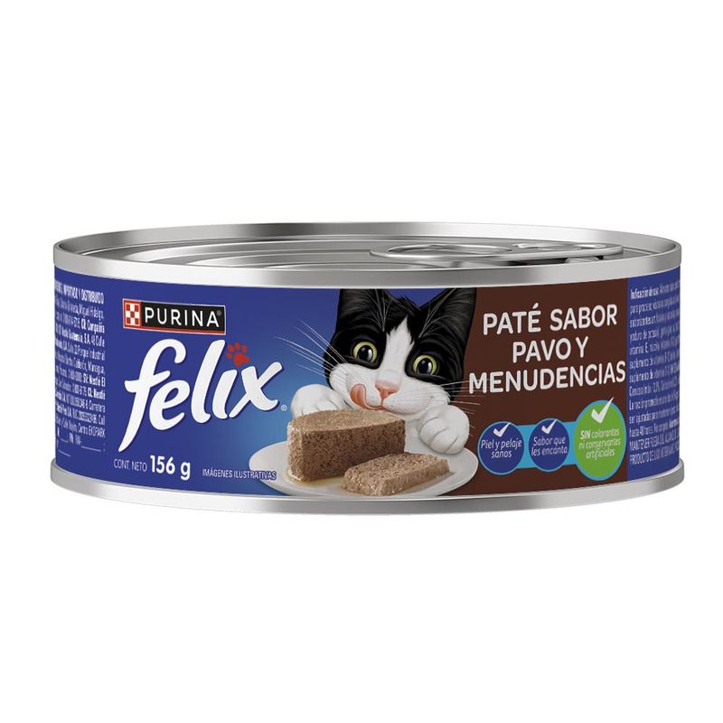 felix-comida-humeda-para-gatos-pate-pavo-y-menudencias-156gr-frontal