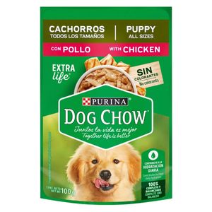 Dog Chow Comida Humeda Para Perros Cachorros Extralife Pouch Pollo