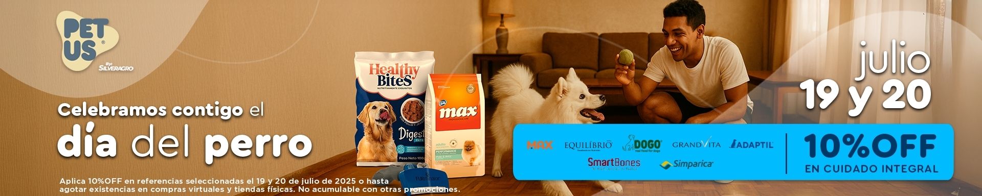 Promoción Día del Perro en Petus con 10% de descuento.